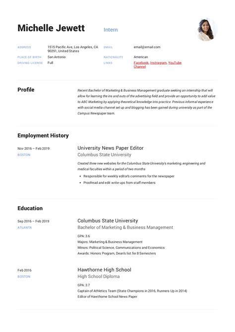 Internship resume examples - Pro tip: Display your digital adaptability in the work experience or skills section of your internship resume. Internship Resume Examples. That’s a lot of talk about what an internship resume should look like, so let’s take a look at some examples. Here are four resume examples from internship specialists and certified professional resume ...